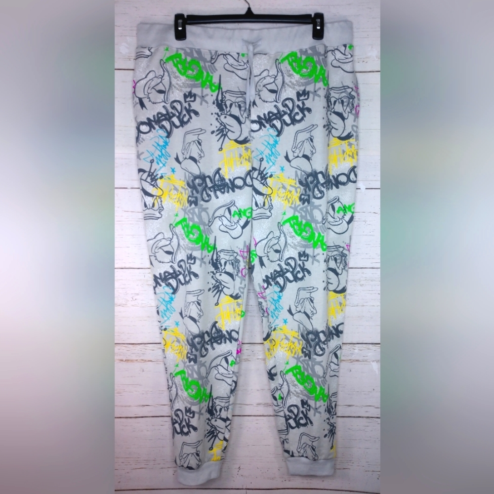 Disney Donald Duck Multicolor Graffiti Print Sweatpants